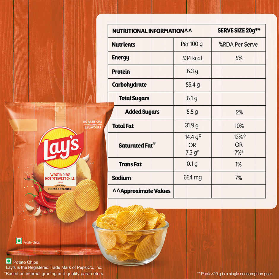 Lay's West Indies Hot 'n' Sweet Chilli Potato Chips Combo  