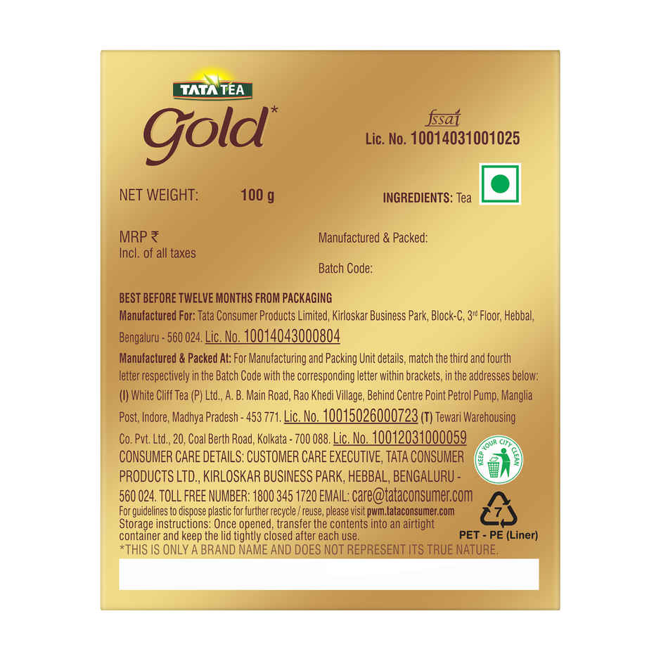 Tata Tea Gold with 15% Long Leaves