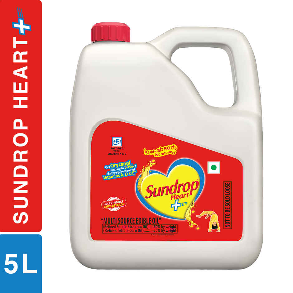 Sundrop Heart Plus|  Helps Reduce Cholesterol | Refined Rice Bran & Corn Oil
