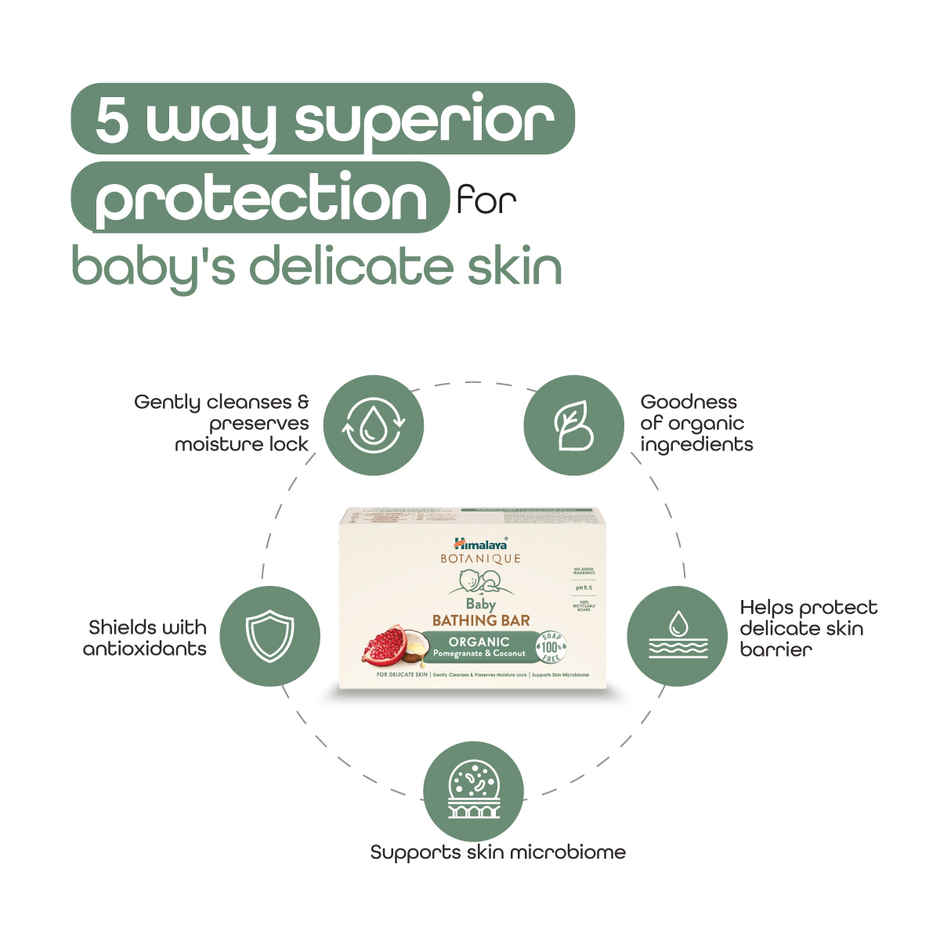 Himalaya Botanique Baby Bathing Bar | Organic | No Tears | Preserves Moisture | Dermatologically Tested