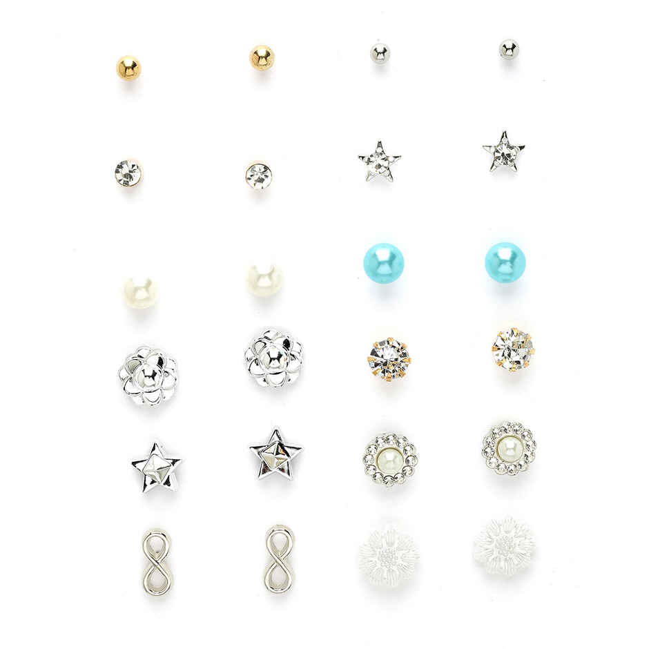 Karatcart Women's Combo Stud Earrings Multicolor One Size | 33038361