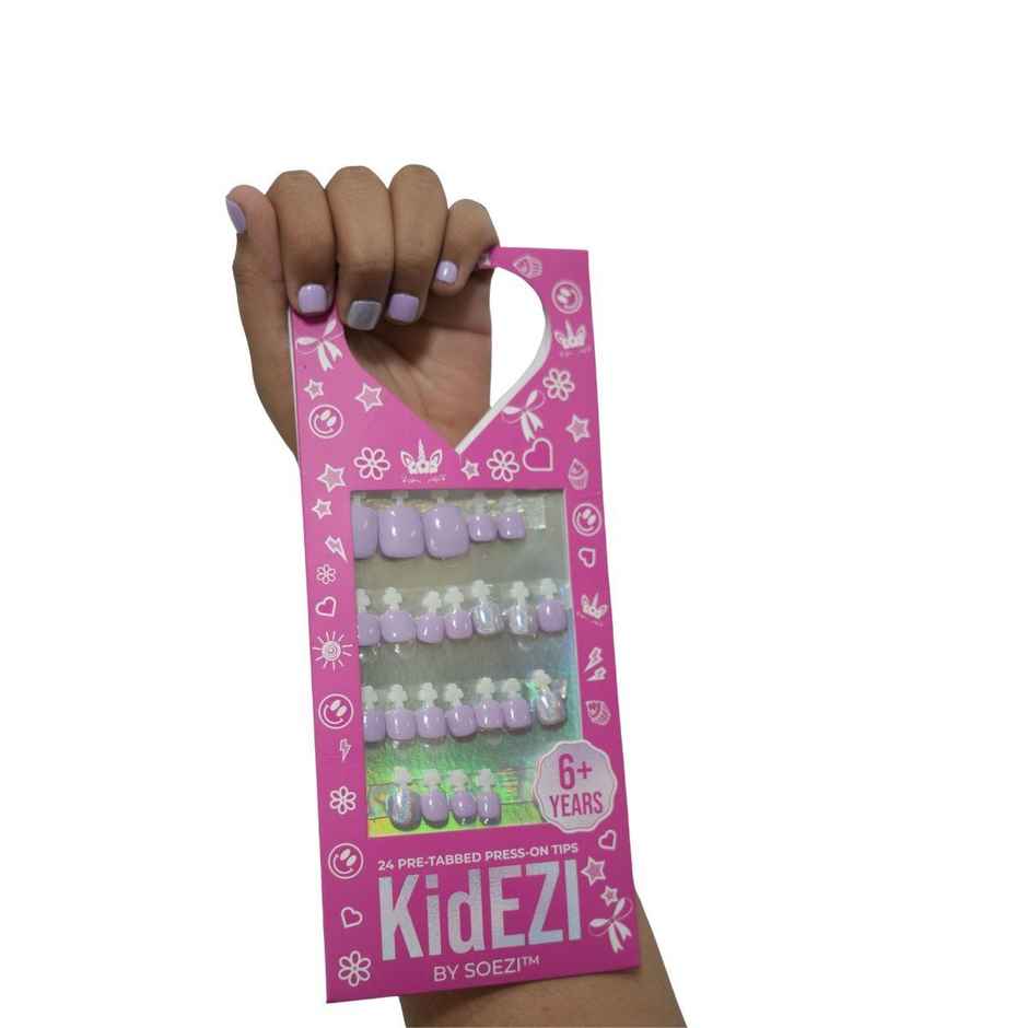 Kidezi By Soezi- Press On Nails - Unicorn Dreamy - 24 Reusable Pre Tabbed Nails