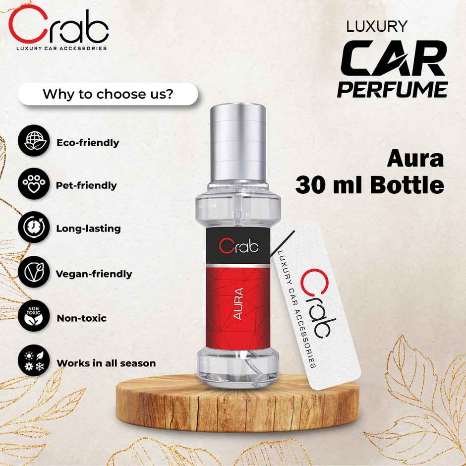 Crab Premium Aura Fragrance Spray | Long-Lasting Car Perfume Freshener for Home, Office & Vehicles