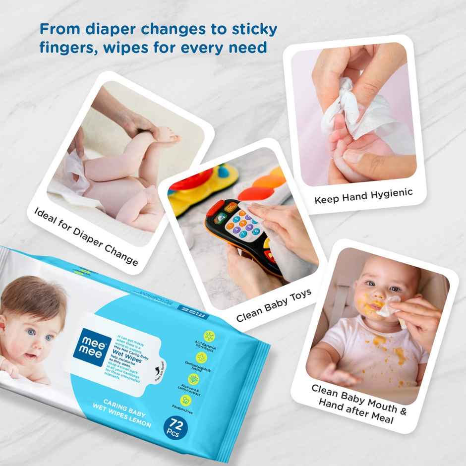 Mee Mee Soft Gentle Baby Wet | Wipes For Babies - Pack Of 1 | 72 Pulls Per Pack
