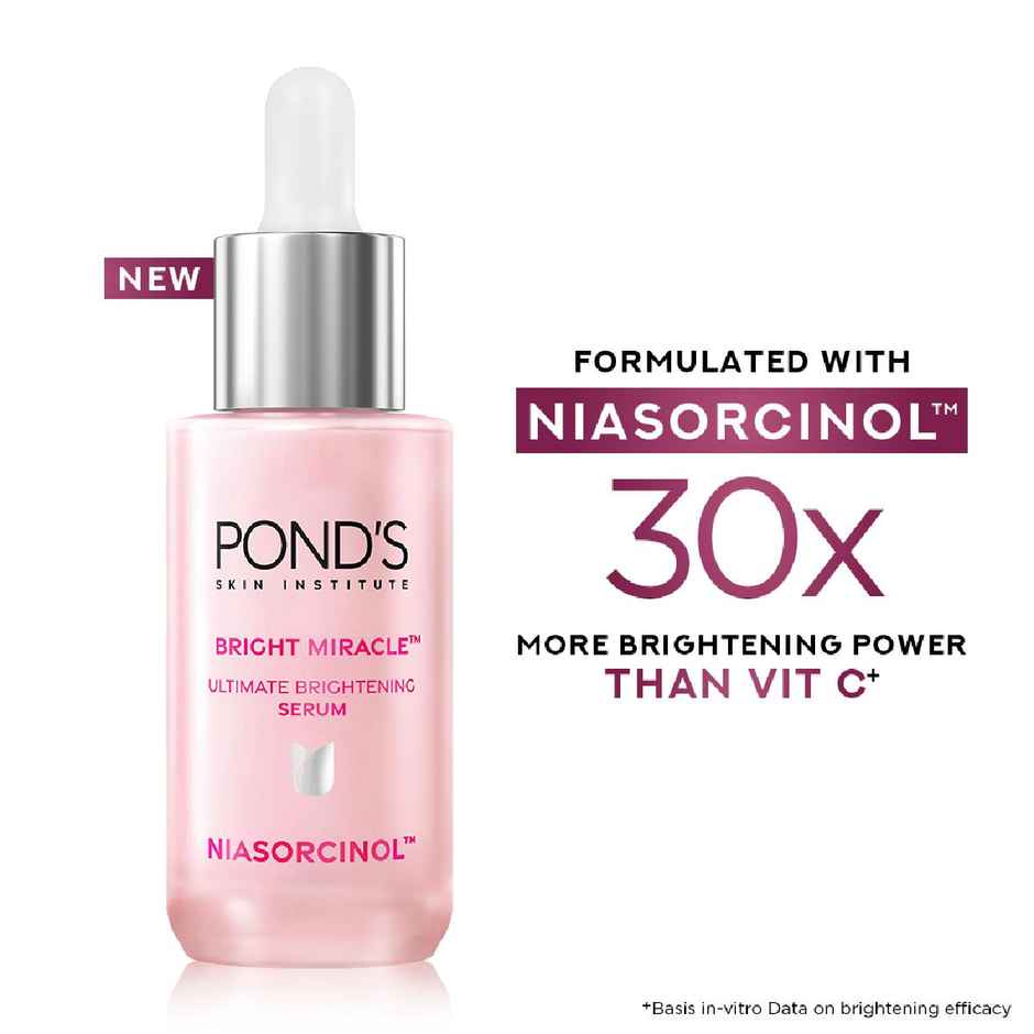 Pond's  Bright Miracle Ultimate Brightening Serum With Niasorcinol, 30X Better Than Vit C, 15Ml