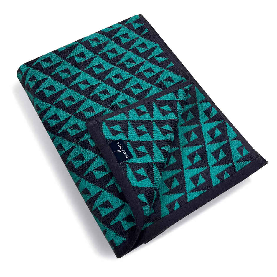 Nautica Designer 100% Cotton Beach & Bath Towel | Bath Towel | Voyage Geometrical | Teal, Grey