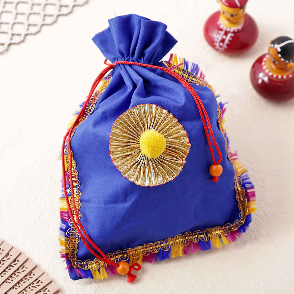 Traditional Gota Work Potli Bag | Handcrafted Ethnic Pouch | Oye Happy