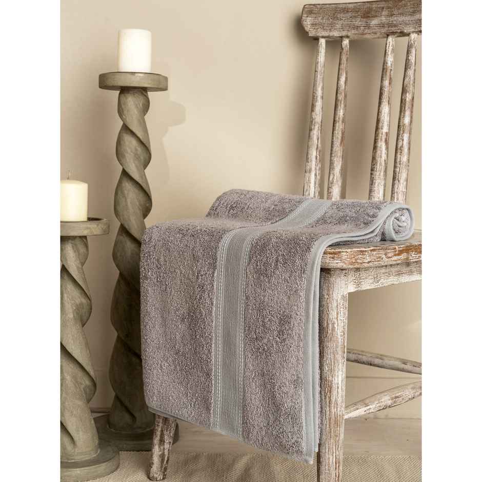 DDECOR Ecofriendly 70% Bamboo 30% Cotton Super Soft 650 GSM Solid Sustainable Bath Towel - Grey