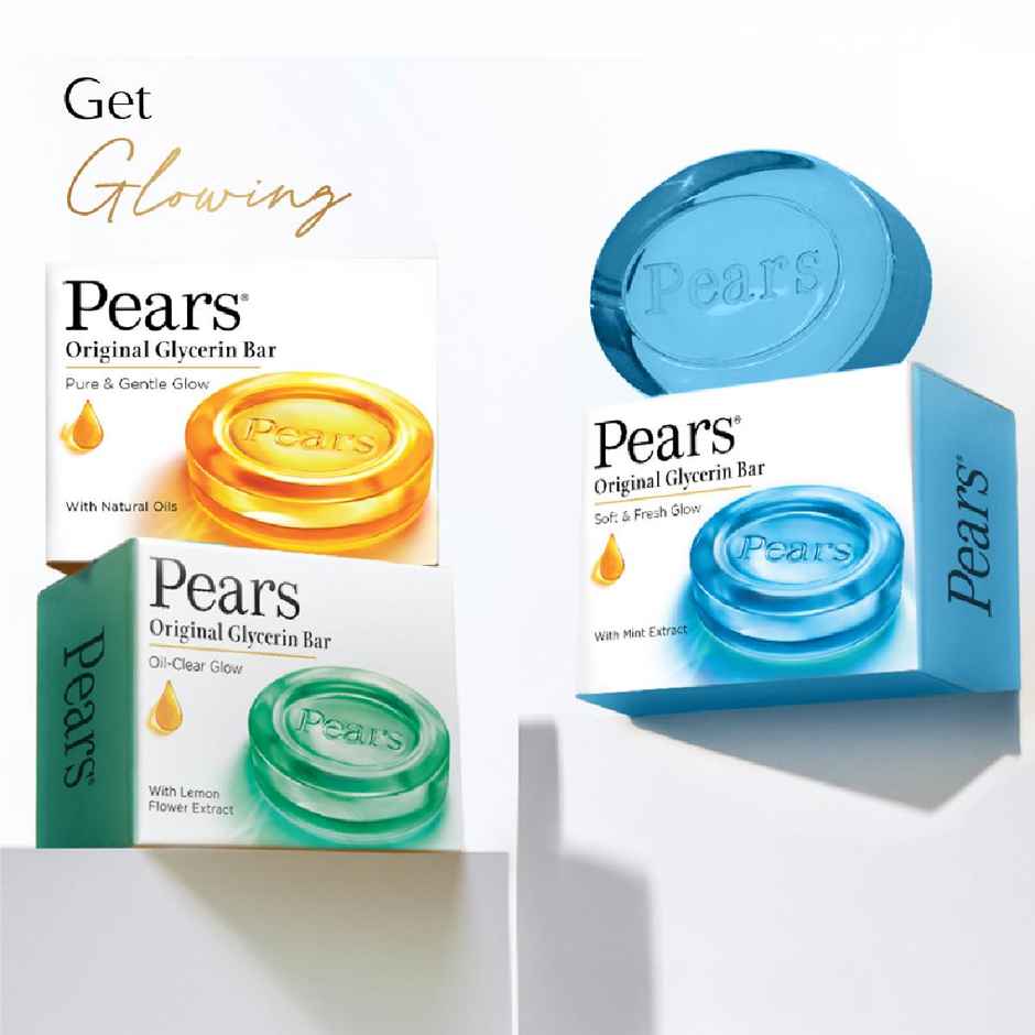 Pears Soft & Fresh Bathing Bar with 98% Pure Glycerine & Mint Extracts - For Fresh Glow