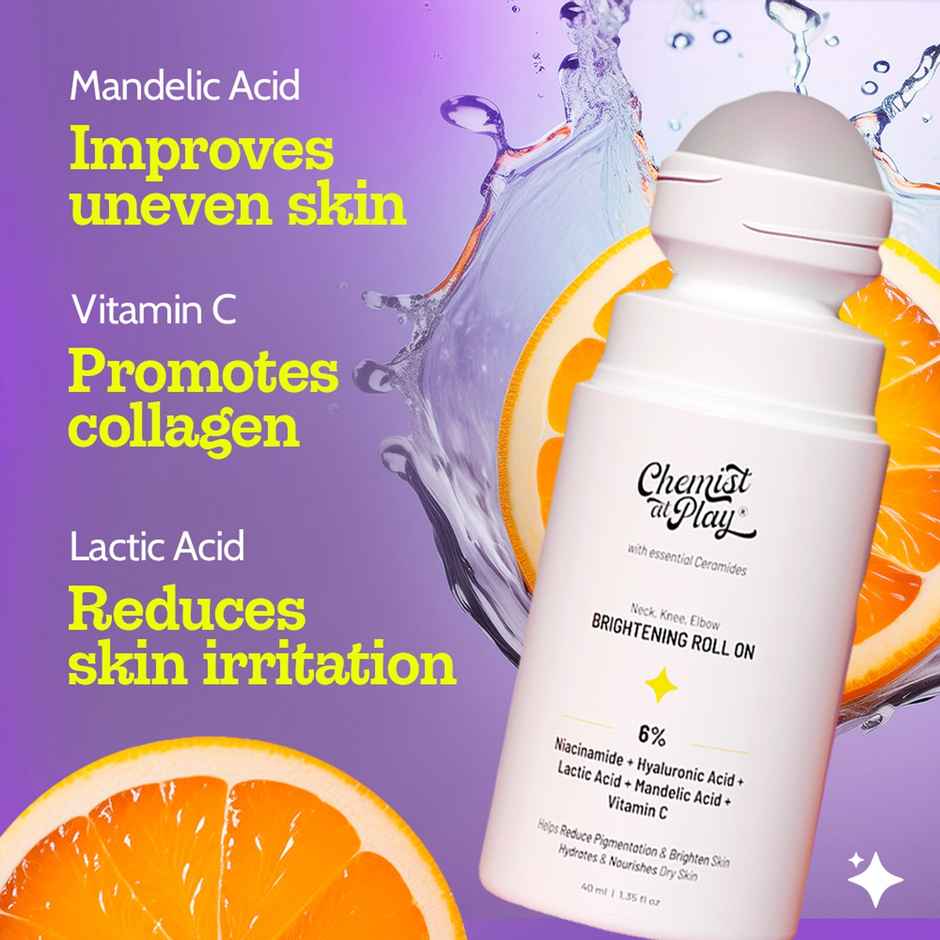 Chemist at Play Neck, Knee, Elbow Brightening Roll On Brightens Skin & Removes Pigmentation