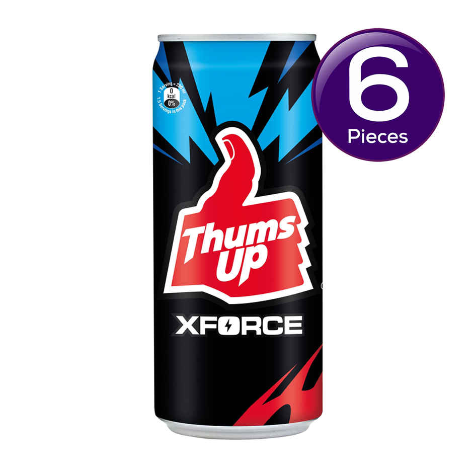 Thums Up X Force Zero Sugar Soft Drink Can | Zero Calories | Carbonated Beverage Combo