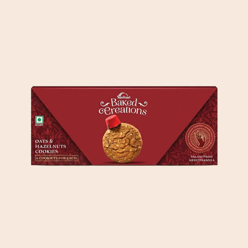Oats & Hazelnut Cookies Crafted With Turkish Hazelnuts By Sunfeast Baked Creations