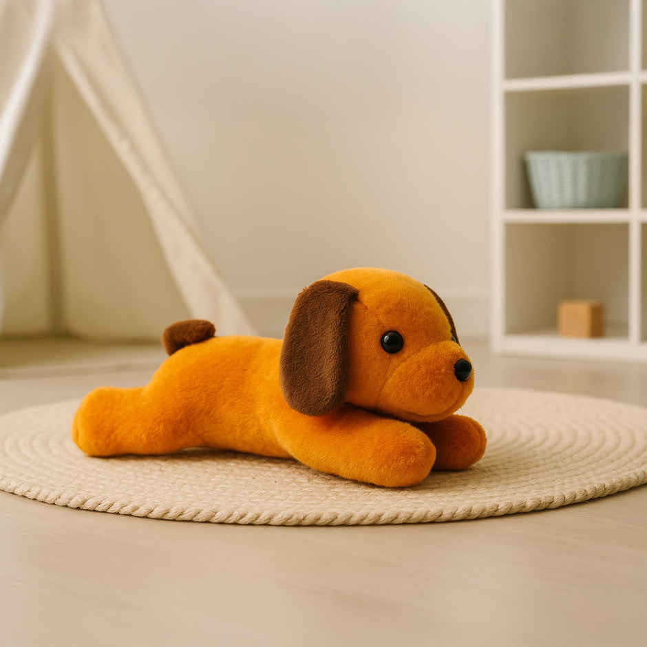 Fablue Dog Cute Plush Soft Toys For Kids Birthday Gift | Brown - 26 cm