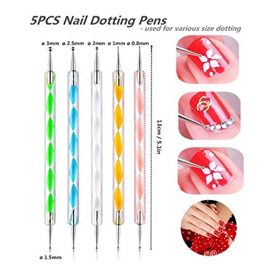 Chrome 5 Piece Embossing Acrylic Dotting Tool Set