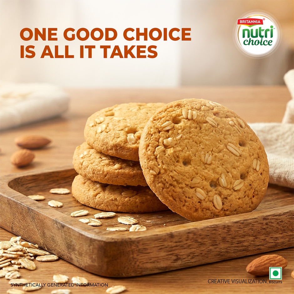 Britannia Nutrichoice Oats Orange & Almond Biscuits | Maida-Free And Trans Fat-Free