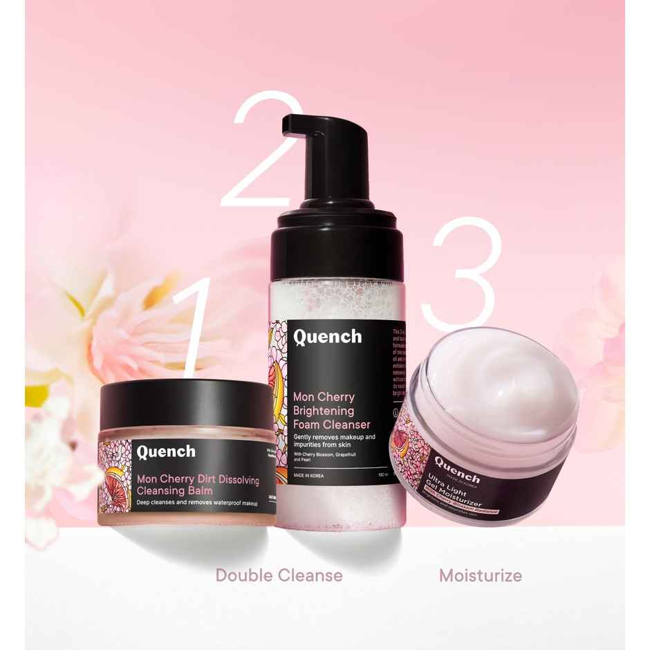 Quench Ultra Light Korean Moisturizer with 2% Niacinamide & Cherry Blossom for Face Glow Intense Brightening