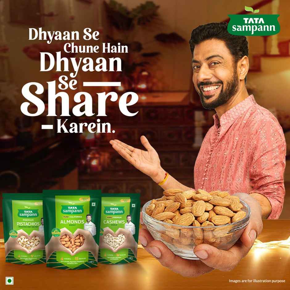 Tata Sampann Totally Pure California Almonds/Badam Giri | Whole Premium Quality