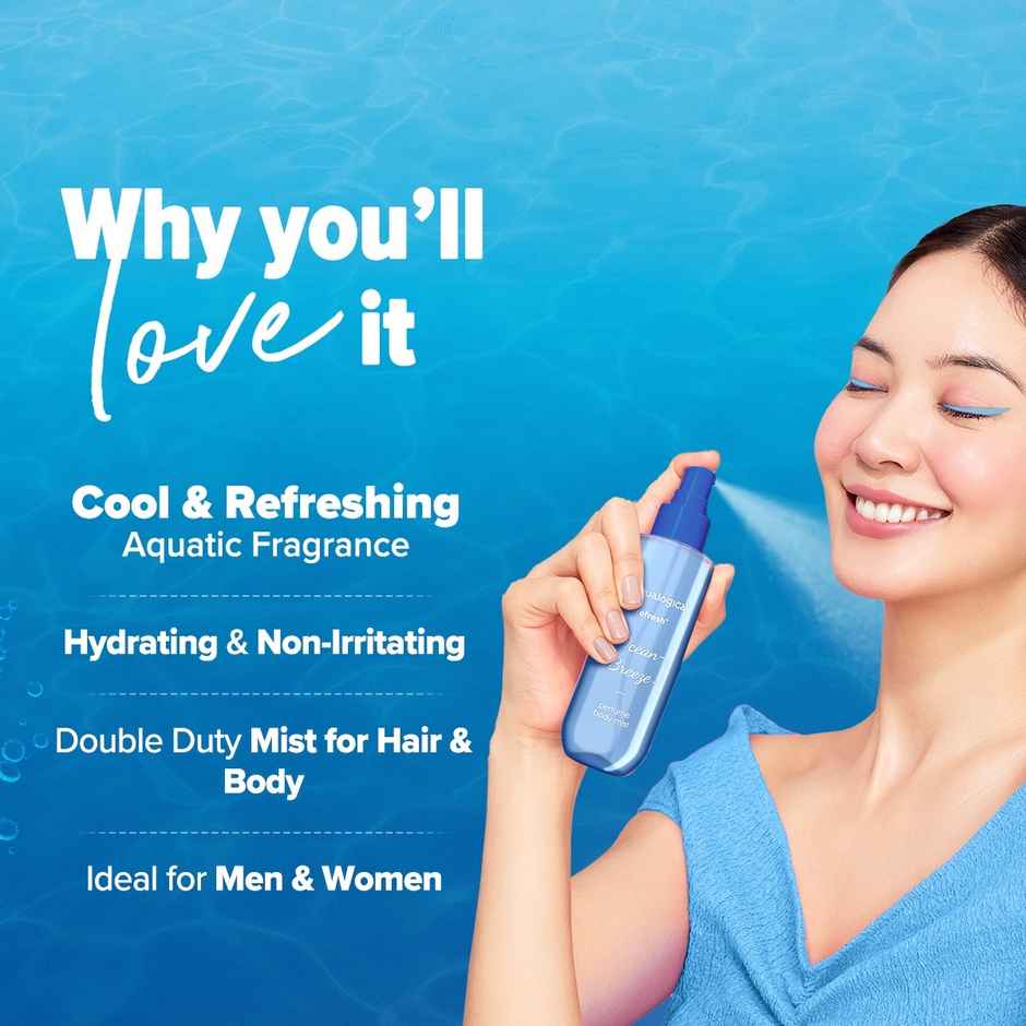 Aqualogica Refresh+ Ocean Breeze Perfume Body Mist Long- Lasting Fragrance | Tested On GenZ