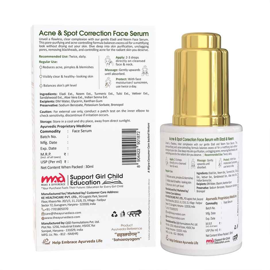 TAC Acne & Spot Correction Face Serum Treats with Neem Acne & Fades Spots | For Oily Skin