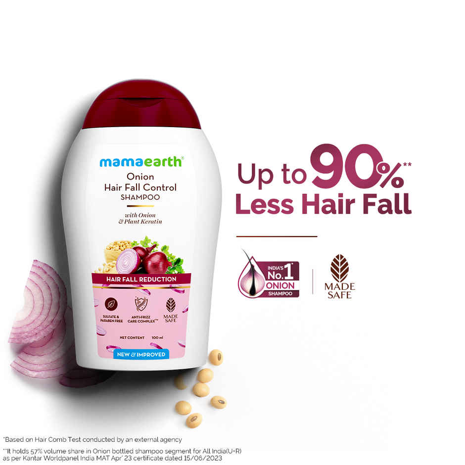 Mamaearth Onion Shampoo For Hair Fall Control & Hair Growth With Onion & Plant Keratin