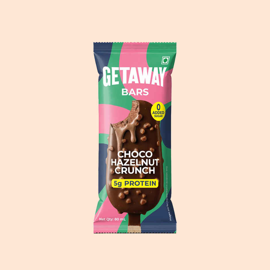 Get-A-Way Choco Hazelnut Crunch Ice Cream Stick | Zero Added Sugar | 5g Protein