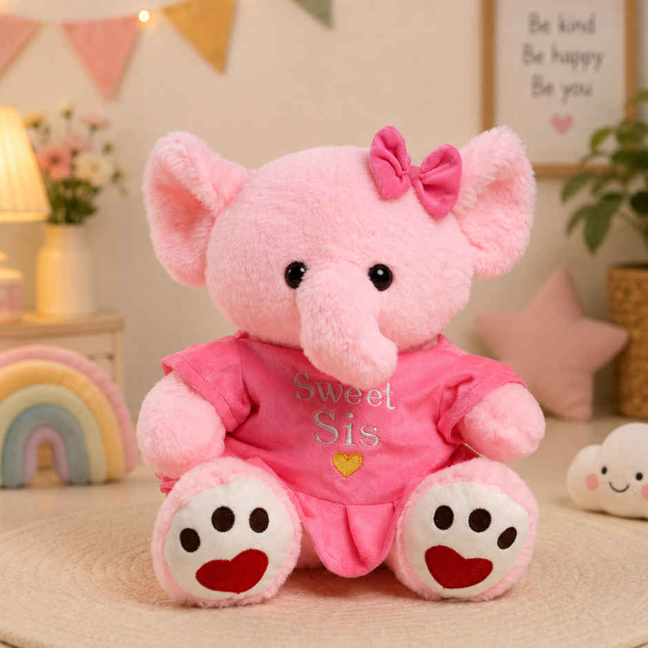 Toytales Pink Elephant Decorative Soft Toy | Sweet Sister Gift Plush Toy | Birthday & Special Occasion Gift