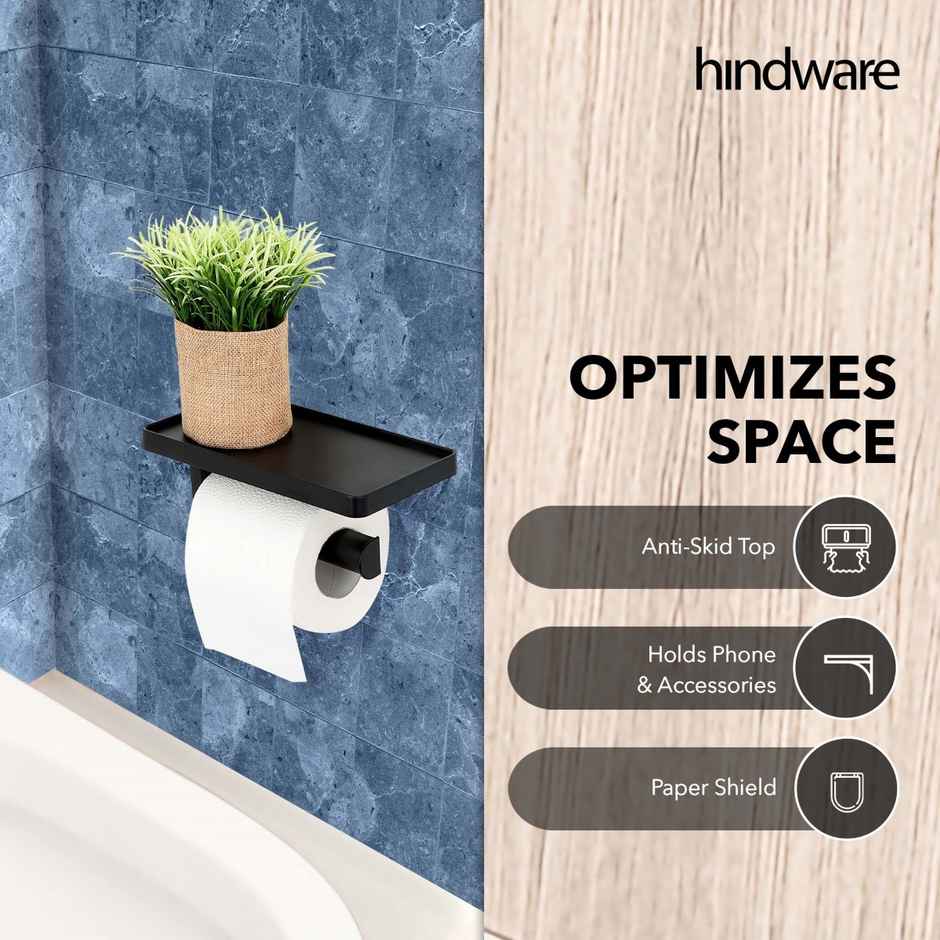 Hindware ABS Toilet Paper Holder | Wall Mount | Mobile Stand