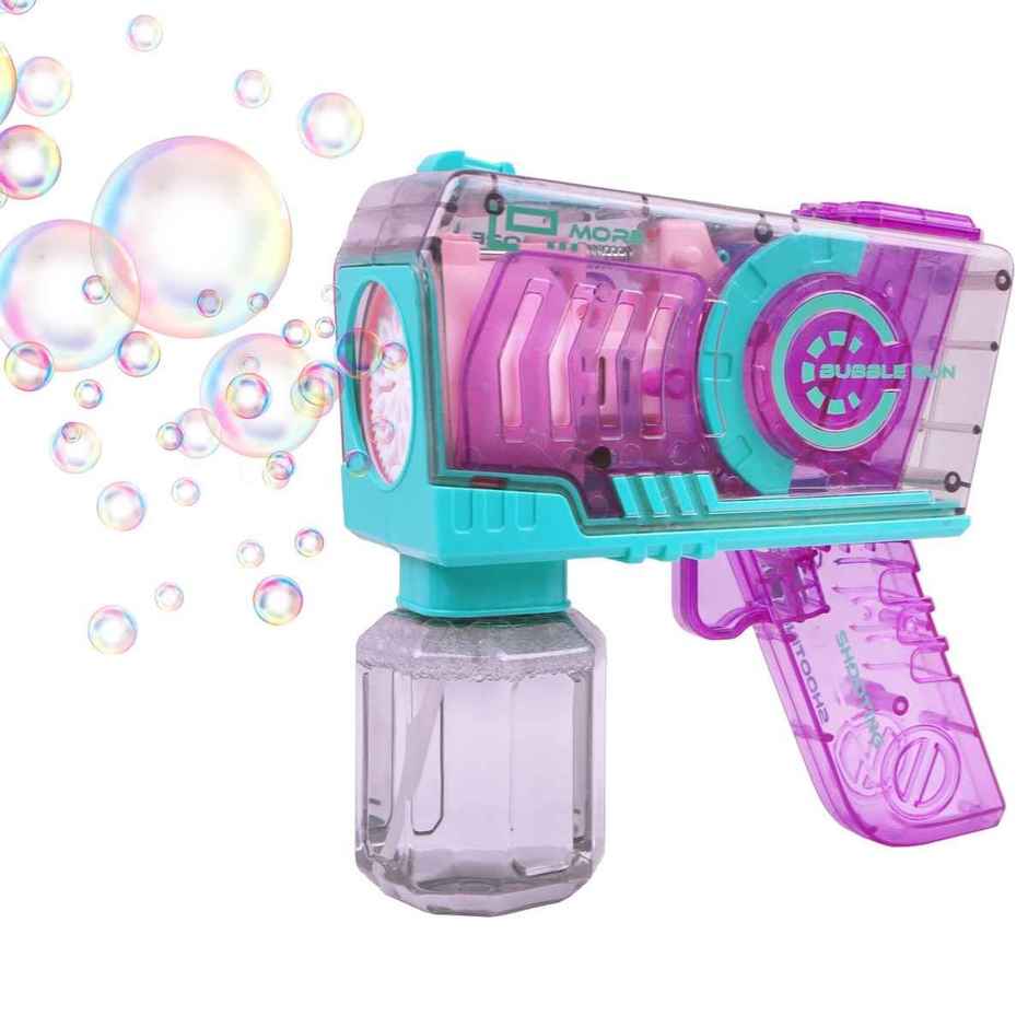 Toyshine Battery Operated Automatic Bubble Machine With Led Lights | Transparent Bubble Blaster