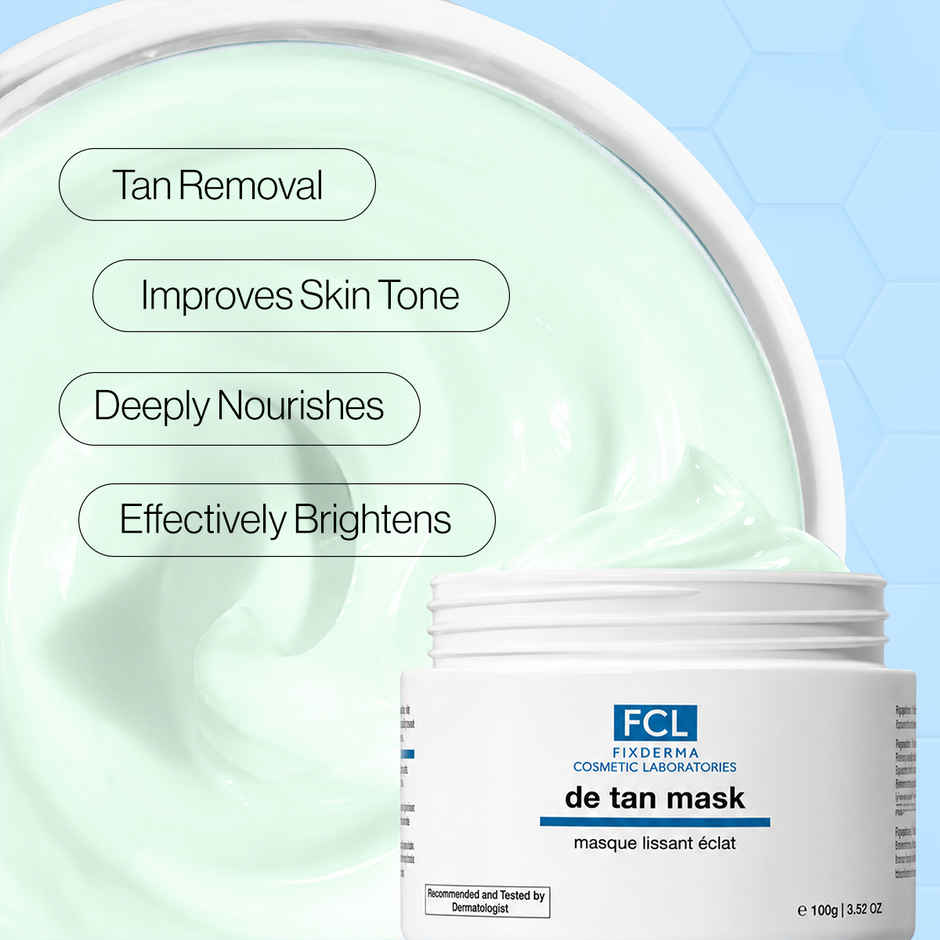 FCL Fixderma De Tan Mask For Tanning & Dark Skin | Cleans Pores | Removes Blackheads | Improves Skin Tone
