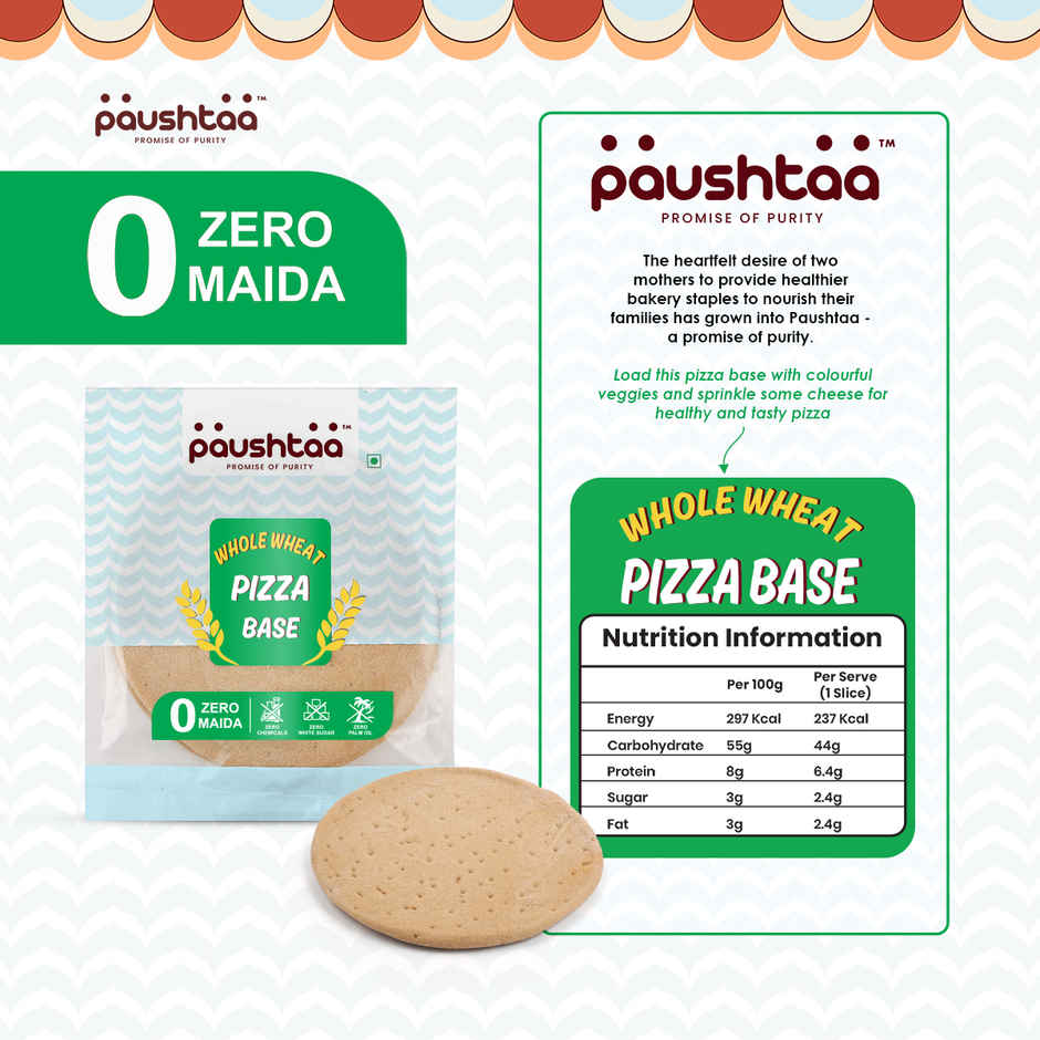 Paushtaa Whole Wheat Thin Crust Pizza Base