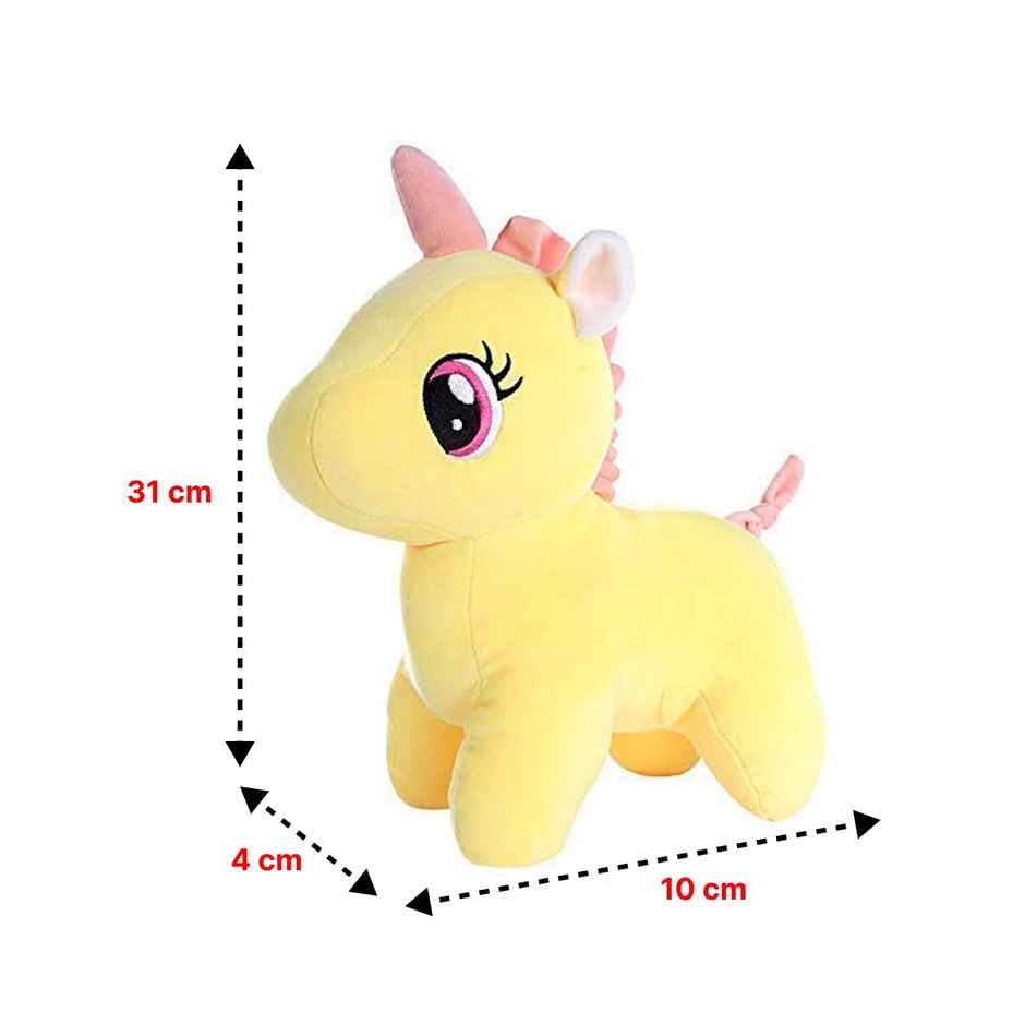 Babique Unicorn Plush Soft Toy Cute Kids Birthday Animal Baby Boys/Girls (25 cm, Yellow)
