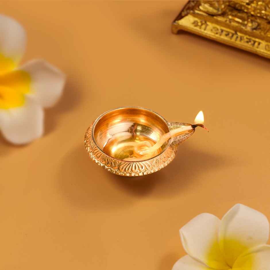 Kuber Diya | Gold | Brass | Brass Kuber Diya | Jai Kashi