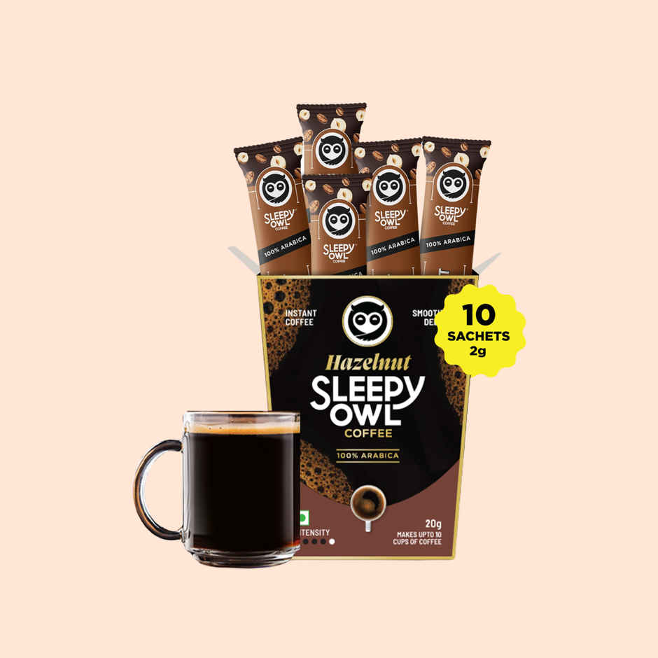 Sleepy Owl Hazelnut Pure Arabica Instant Coffee Sachets