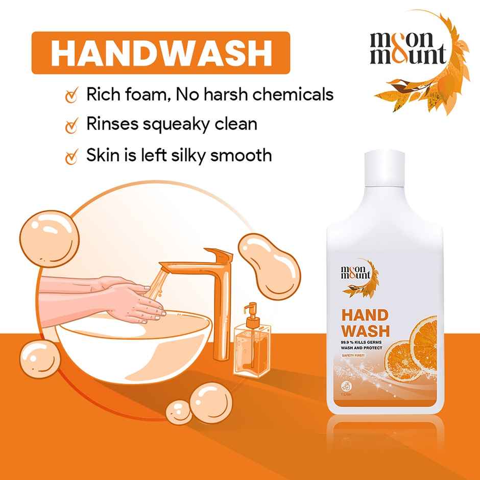Moon And Mount Hand Wash Protection From Germs Hand Wash Liquids (Orange) 1 l