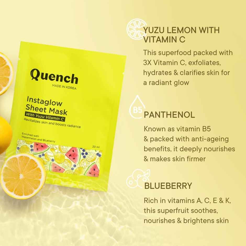 Quench Vitamin C Instaglow Sheet Mask (Face Mask)