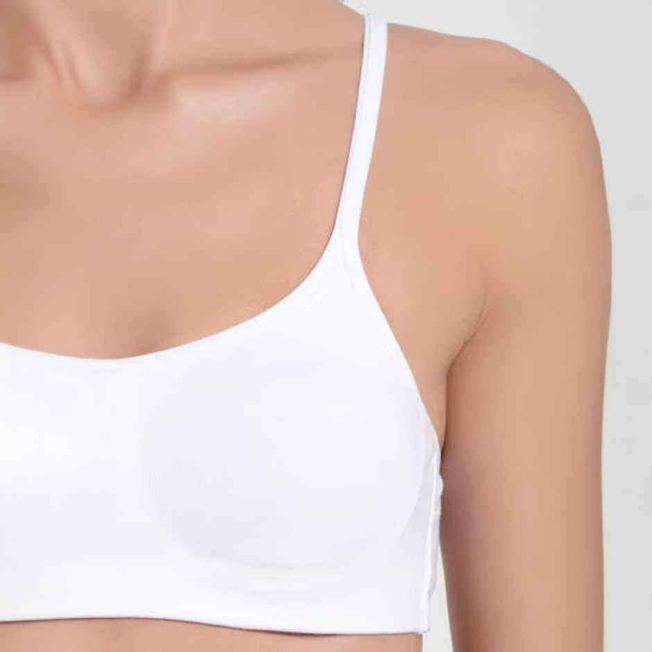 Jockey 1722 Women's Wirefree Non Padded Cotton | Medium Coverage | Concealed Shaper Panel | White - 36C