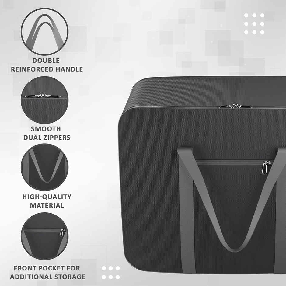 Kuber Industries Rexine Underbed Storage Bag | Clothes Organizer for Blanket & Comforters | Grey