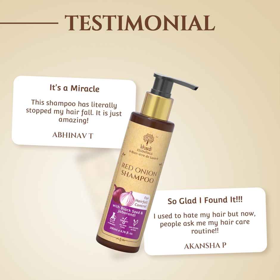 Khadi Essentials Red Onion Shampoo Boosts Hair Growth Controls Hair Fall Reduces Frizz