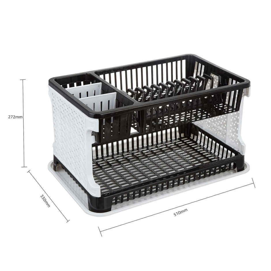Youbee Double Layer Plastic Kitchen Sink, Large Dish Rack Organizer Drainer Basket