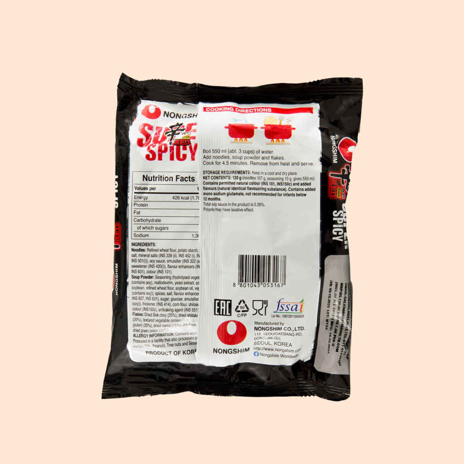 Korean Nongshim Shin Red Super Spicy Veg