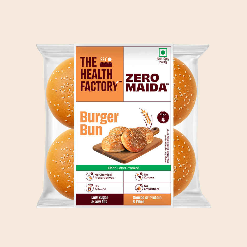 The Health Factory Burger Bun | Zero Maida | Whole Wheat Bun