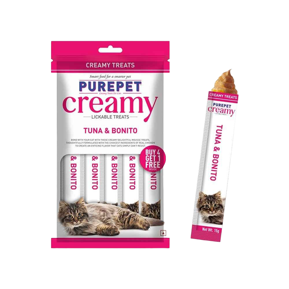 Purepet Tuna & Bonito Creamy Lickable Cat Treats