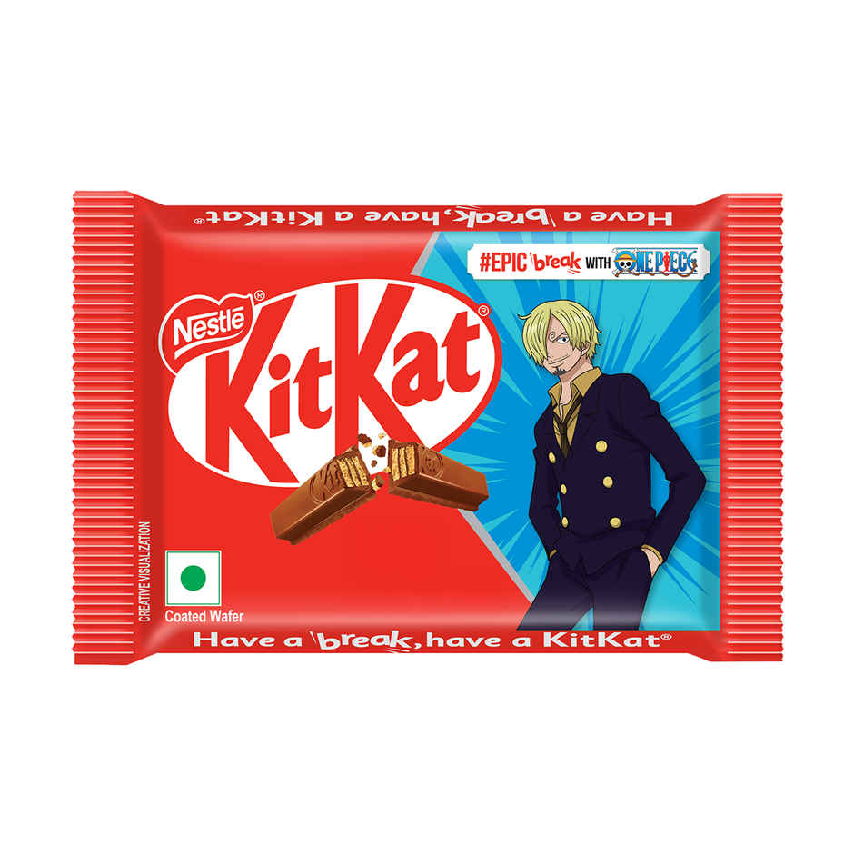 Nestle Kitkat Crispy & Creamy 4 Finger Chocolate Coated Wafer(38.5gms) & Ice Cream Cone Rakhi For Kids(1pc) Combo