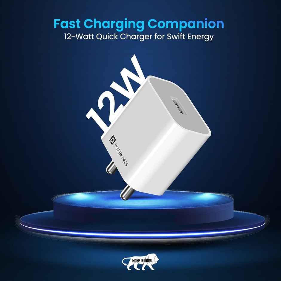 Portronics charging adpater (With USB port, 12W)