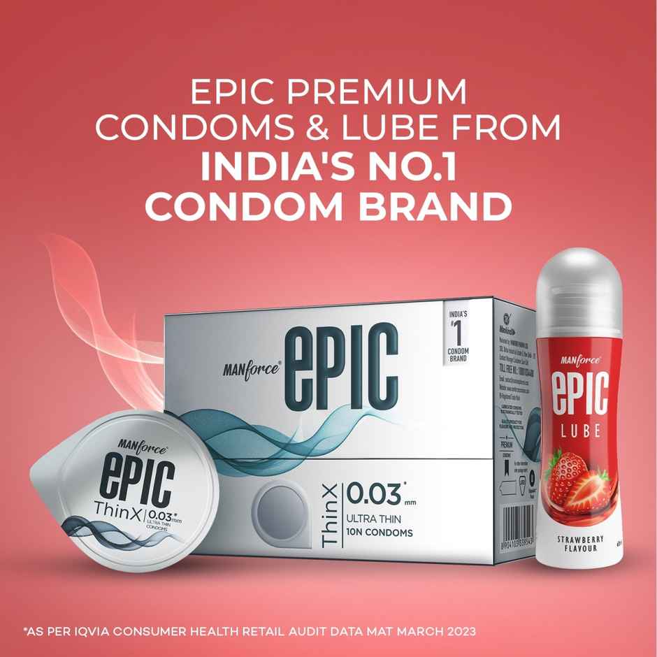 Manforce Epic Lube Strawberry Flavored Lubricating Gel for Men and Women Water Based Skin Friendly