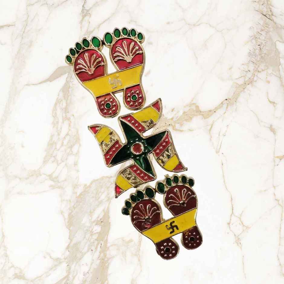 Pichai Charan & Swastik Sticker Set Of 3 (Assorted Designs)