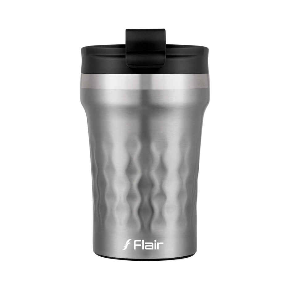 FLAIR Crest Stainless Steel Insulated Coffee Mug | Grey - 325 ml