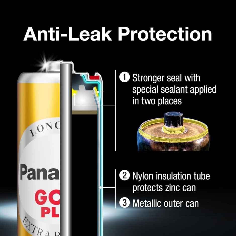 Panasonic Gold Plus Zinc Carbon 1.5 V AAA Alkaline Batteries (Pack of 10) | Superior Quality