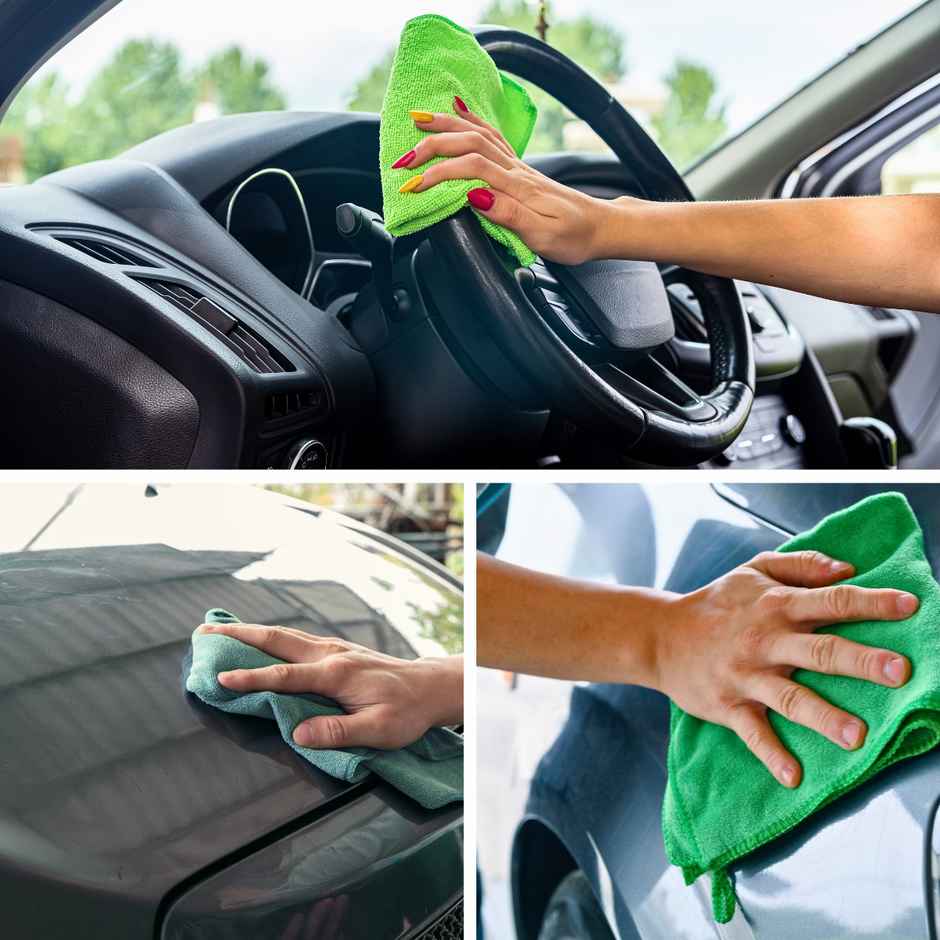 Airganic Microfiber Car Cleaning Cloth (Pack of 2) - 280 GSM | Super Absorbent