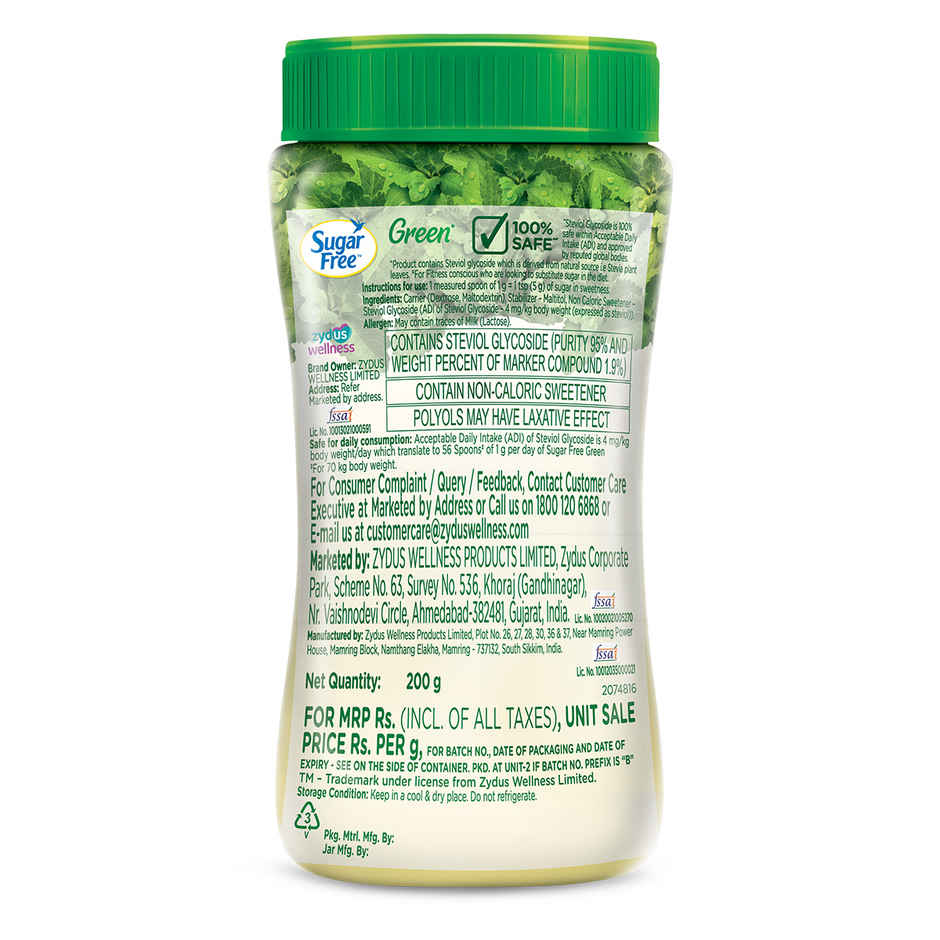 Sugar Free Green Truly Natural Made From Stevia